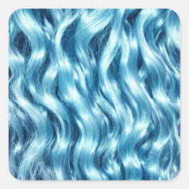 Adesivo Quadrado Vinheta quadrado de fundo do cabelo azul