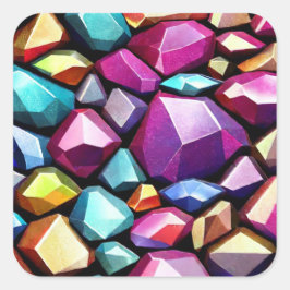 Adesivo Quadrado Vinheta quadrado de textura Gems