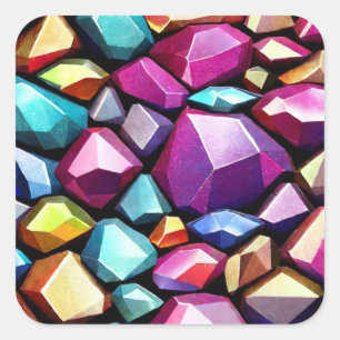Adesivo Quadrado Vinheta quadrado de textura Gems