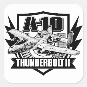 Adesivo Quadrado Vinheta redonda clássica A-10 Thunderbolt II
