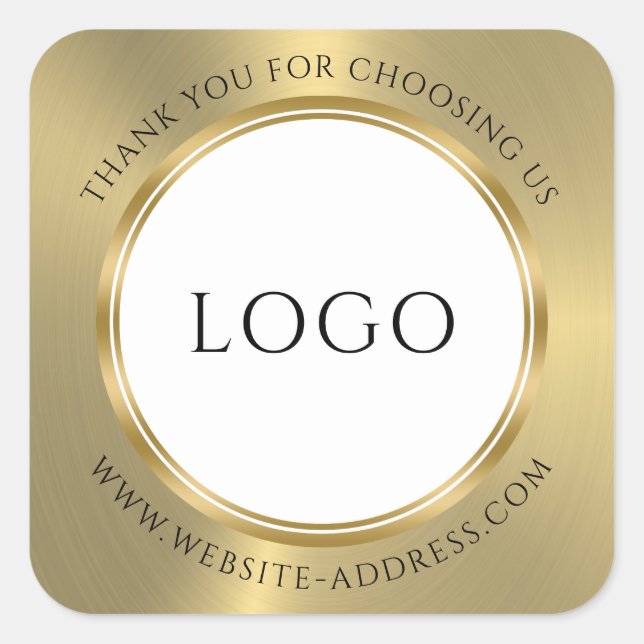 Adesivo Quadrado Vinheta redonda clássica com aspecto brilhante e D (Frente)