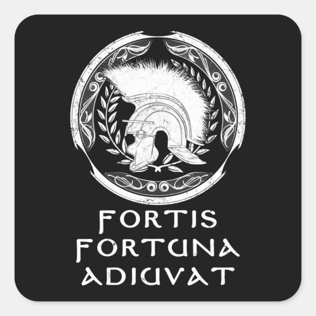 Adesivo Quadrado Vinheta redonda clássica de Centurião romano (Frente)