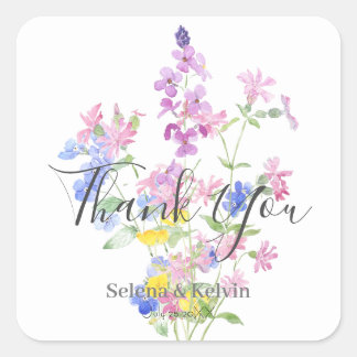 Adesivo Quadrado vinheta redonda cor azul-rosa-amarelada