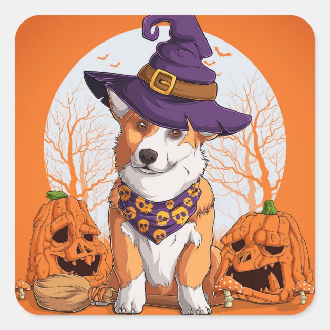 Adesivo Quadrado Vinheta Retangular Halloween (Frente)