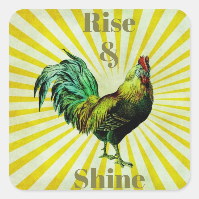 Adesivo Quadrado Vinheta Rise and Shine (Frente)