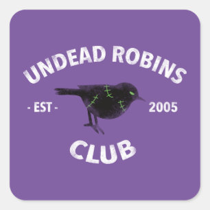 Adesivo Quadrado Vinheta Robins morta