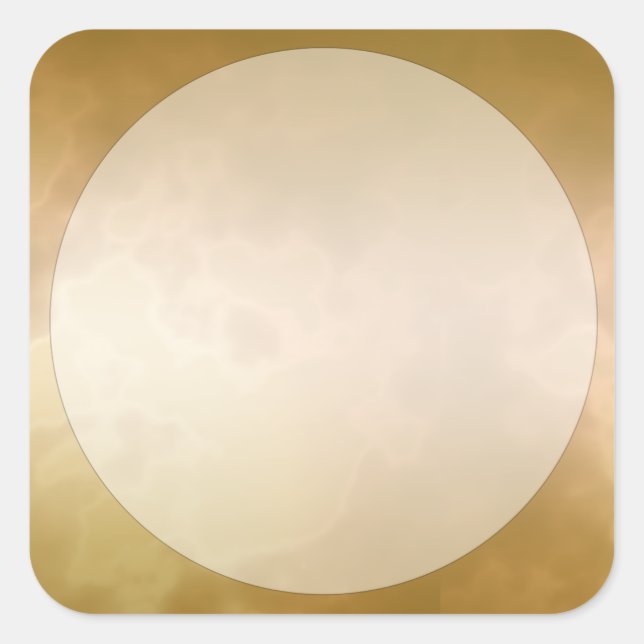 Adesivo Quadrado Vinheta Rótulo do Marble Dourado Grande Quadrado (Frente)