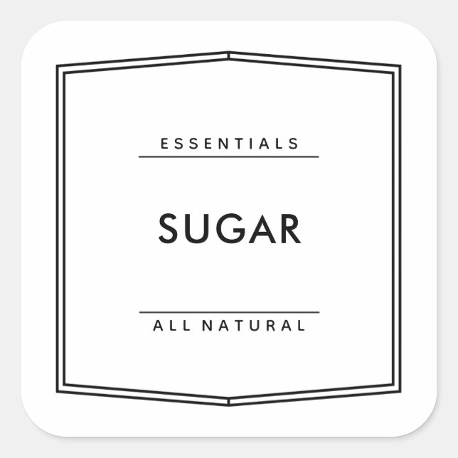 Adesivo Quadrado Vinheta Rótulo do Pantry (Frente)