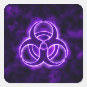 Adesivo Quadrado Vinheta Roxo de Biorisco