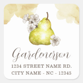 Adesivo Quadrado Vinheta Rustic Pear Square