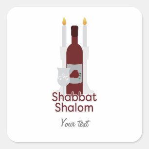 Adesivo Quadrado Vinheta Shabbat Shalom