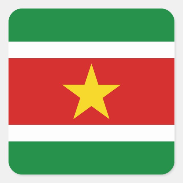 Adesivo Quadrado Vinheta Sinalizador Suriname (Frente)