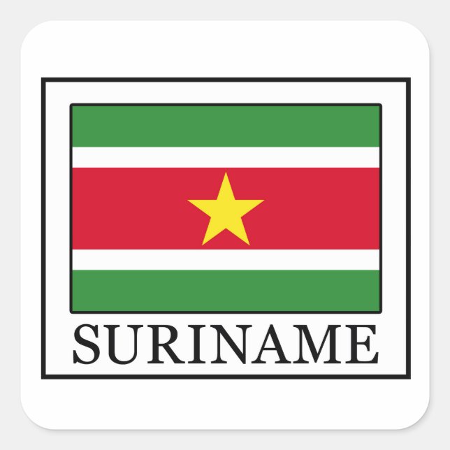 Adesivo Quadrado Vinheta Suriname (Frente)