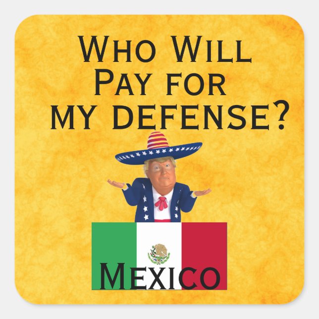 Adesivo Quadrado Vinheta Trump Defense (Frente)