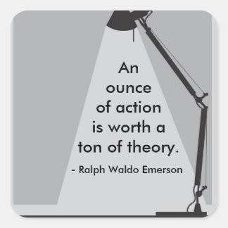 Adesivo Quadrado Vinheta "Um grama de ação"