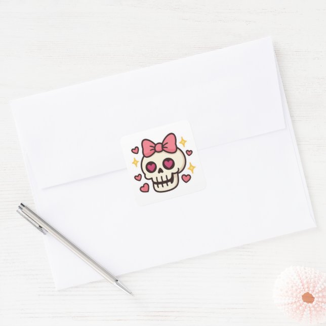 Adesivo Quadrado Vinheta-Vaca-Vinha (Envelope)