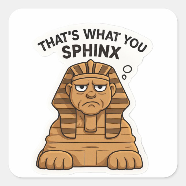 Adesivo Quadrado Vinheta-vinil de esfinge antiga (Frente)