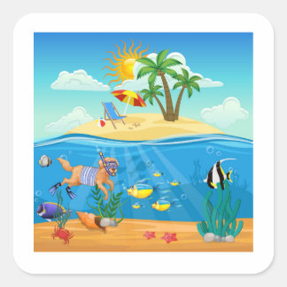 Adesivo Quadrado Vinhetas