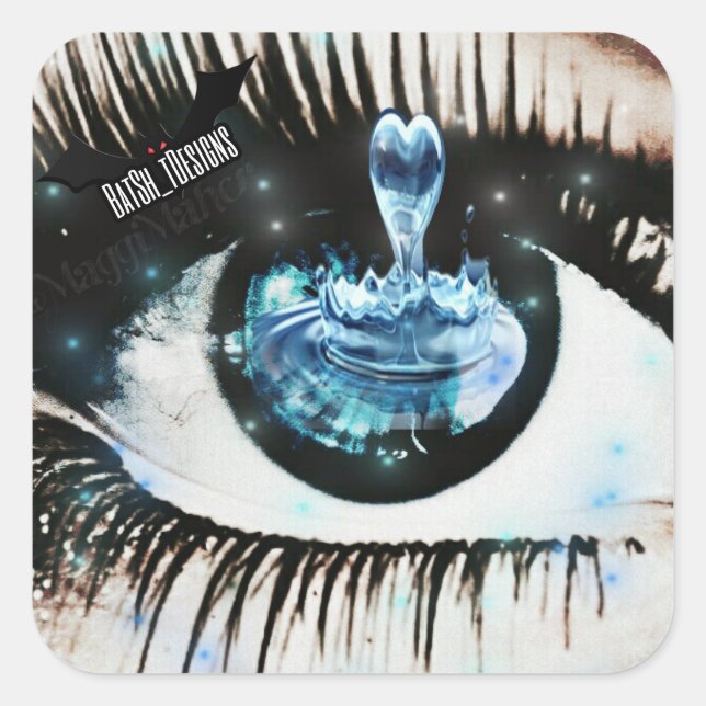 Adesivo Quadrado Vinhetas Azuis (Frente)