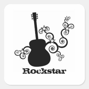 Adesivo Quadrado Vinhetas da Praça da Guitarra Rockstar
