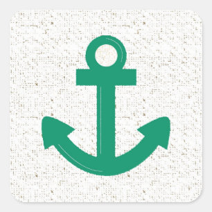 Adesivo Quadrado Vinhetas de barcos verdes