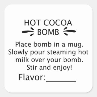 Adesivo Quadrado Vinhetas de bombardeio de cacau quente.