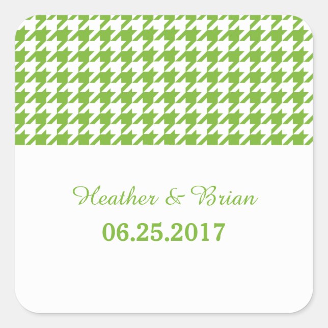 Adesivo Quadrado Vinhetas de Casamento de Bostooth Verde (Frente)