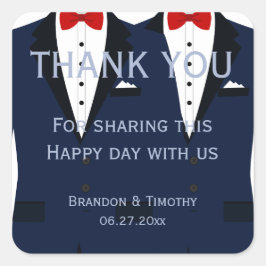 Adesivo Quadrado Vinhetas De Casamento De Gay Azul E Branco