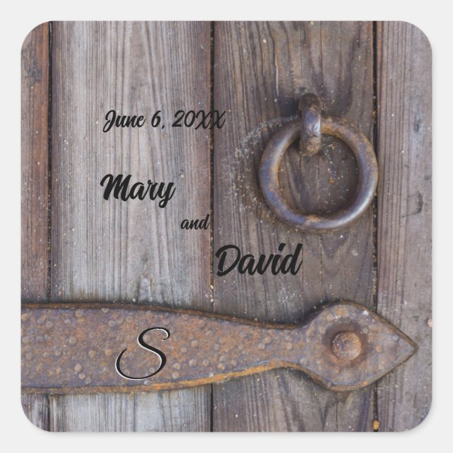 Adesivo Quadrado Vinhetas de Casamento de Portas Celulares (Frente)