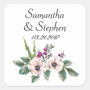 Adesivo Quadrado Vinhetas de Casamento de Sangue Deliciosas