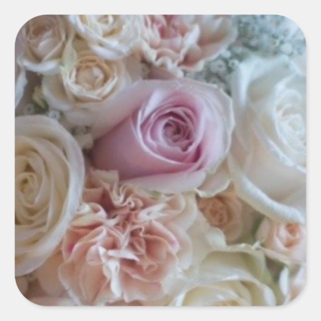 Adesivo Quadrado Vinhetas de Casamento Florai Elegante e selos de e (Frente)