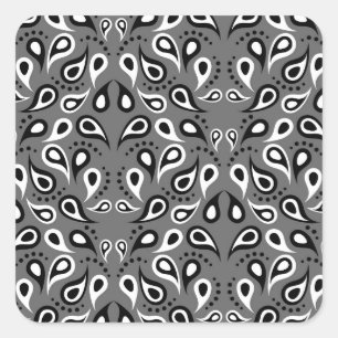 Adesivo Quadrado vinhetas de cinza