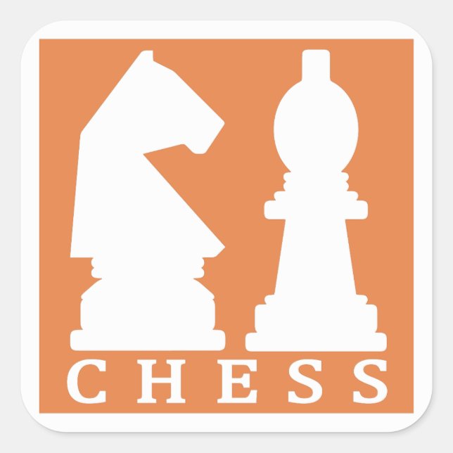 Adesivo Quadrado vinhetas de cores personalizadas do CHESS (Frente)