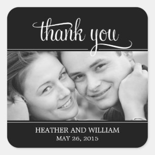 Adesivo Quadrado Vinhetas de Favor de Casamento Fotográfico