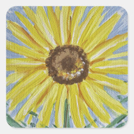 Adesivo Quadrado Vinhetas de girassol