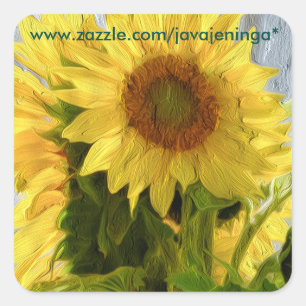 Adesivo Quadrado Vinhetas de girassol