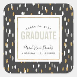 Adesivo Quadrado Vinhetas de Graduação Personalizadas do Shimmer