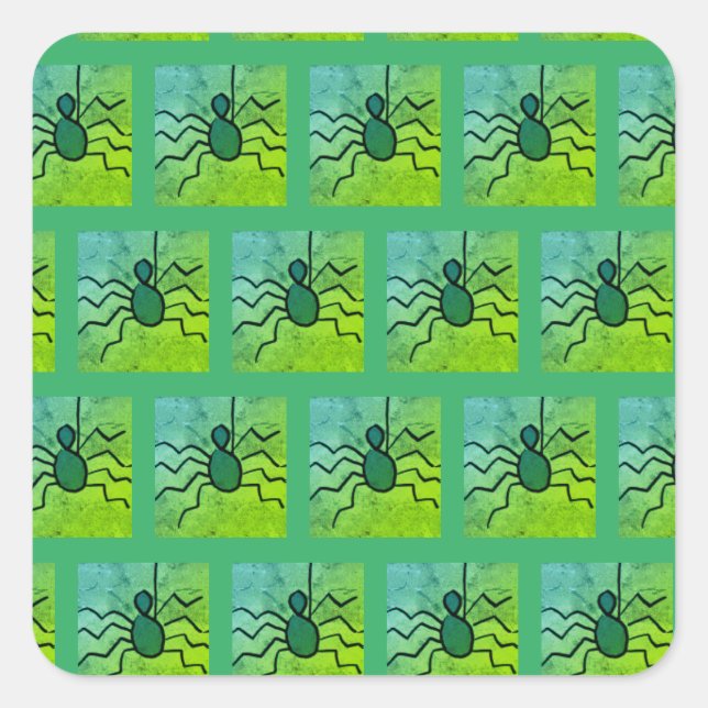 Adesivo Quadrado Vinhetas de Halloween por dalDesignNZ (Frente)