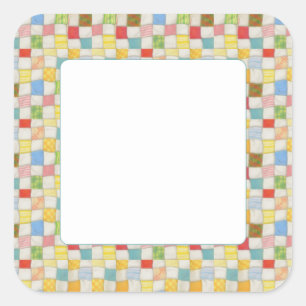 Adesivo Quadrado Vinhetas de matéria quadrada de 3 pol.