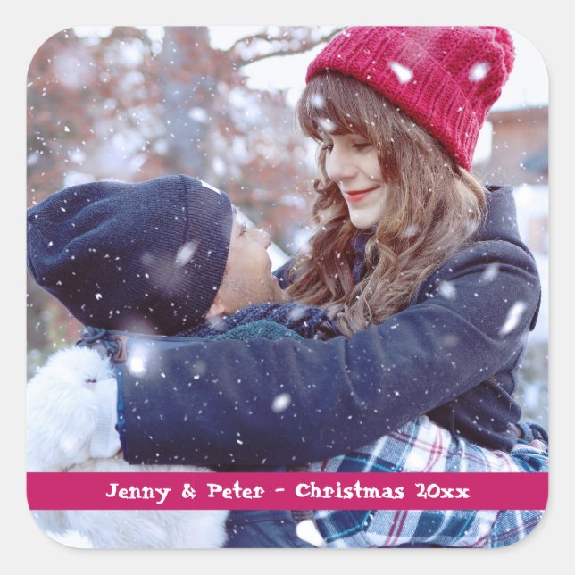 Adesivo Quadrado Vinhetas de Natal (Frente)