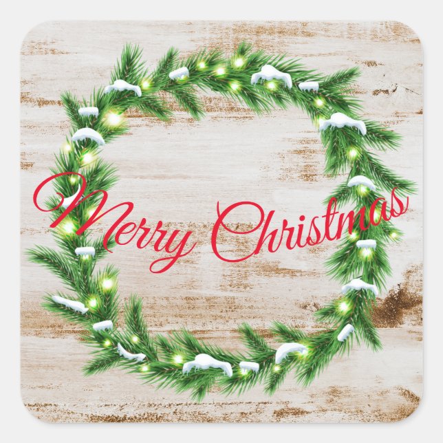 Adesivo Quadrado Vinhetas de Natal (Frente)