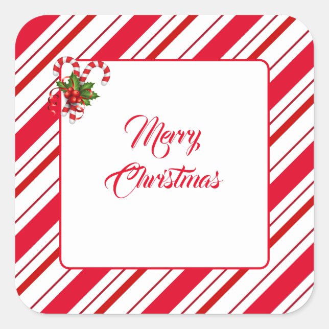 Adesivo Quadrado Vinhetas de Natal (Frente)