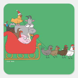 Adesivo Quadrado Vinhetas de Natal fazendas