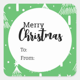 Adesivo Quadrado Vinhetas de Natal Feliz