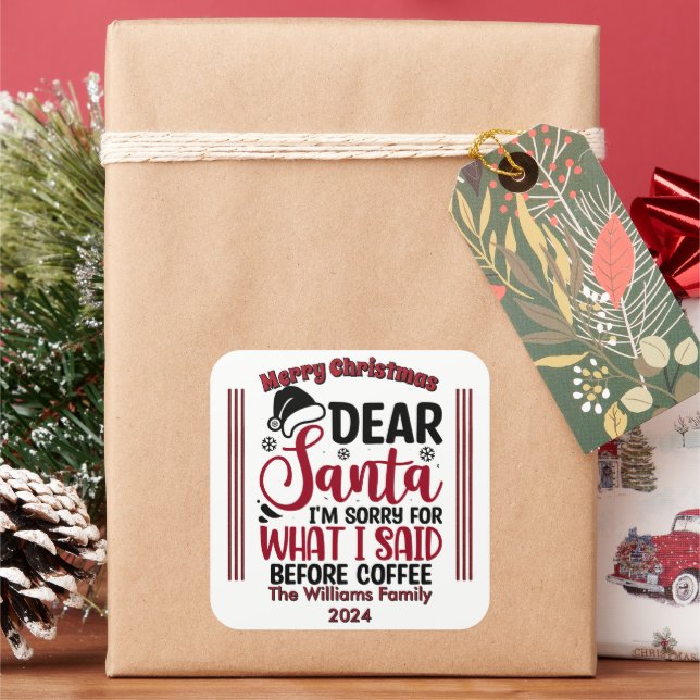 Adesivo Quadrado Vinhetas de Natal Humorísticas (Feriado)