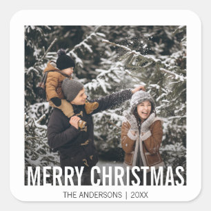 Adesivo Quadrado Vinhetas de Natal Moderno e Negrito