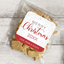 Adesivo Quadrado Vinhetas de Natal Quadradas (Branco)