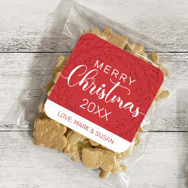 Adesivo Quadrado Vinhetas de Natal Quadradas (Vermelho)