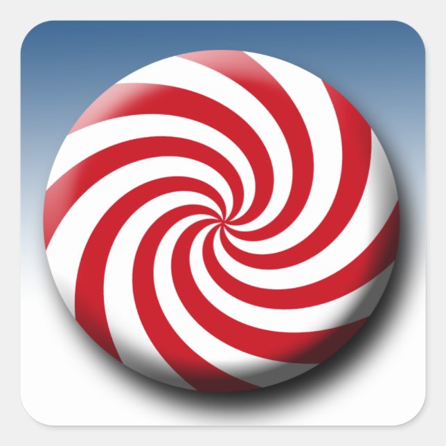 Adesivo Quadrado Vinhetas de Pacote de Natal Doce (Frente)