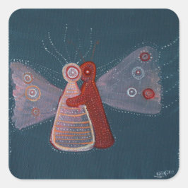 Adesivo Quadrado Vinhetas de pintura abominável, brilhantes